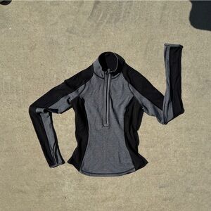 lululemon Black and Gray Zip-Up Top